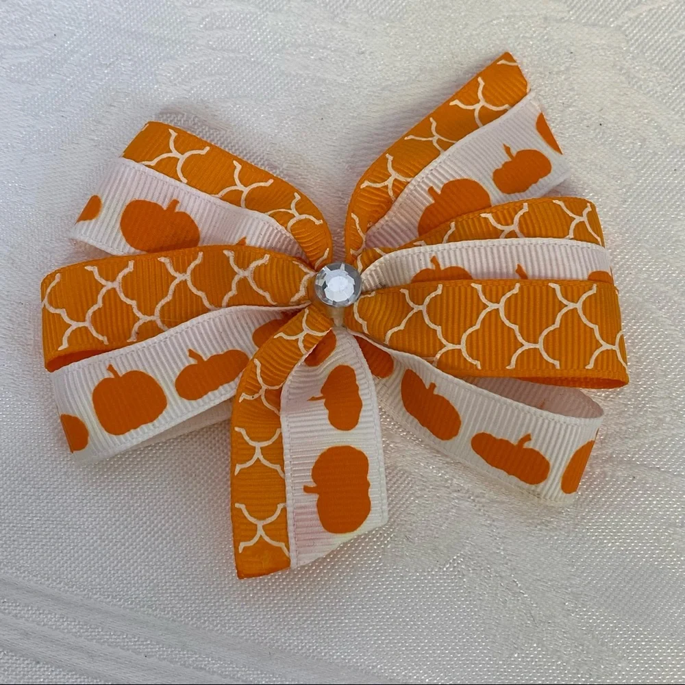 Fall Harvest Halloween hair clips handmade